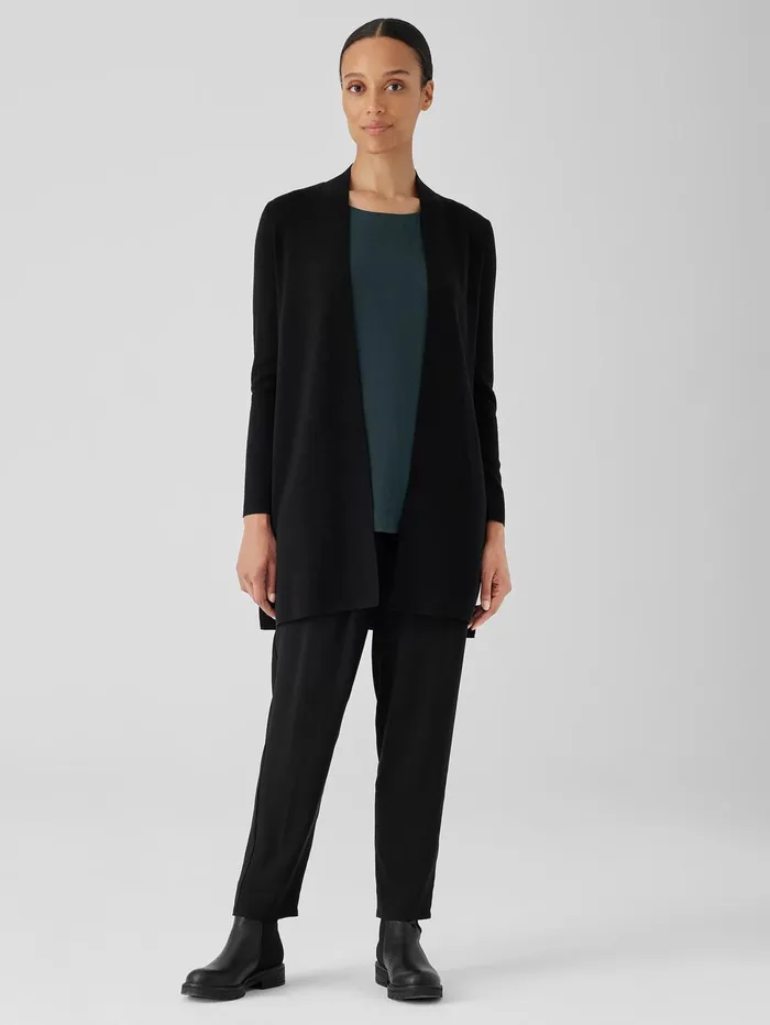 Sweaters and Cardigans Women Eileen Fisher Fine MerinoCardigan In Regenerative Wool Black