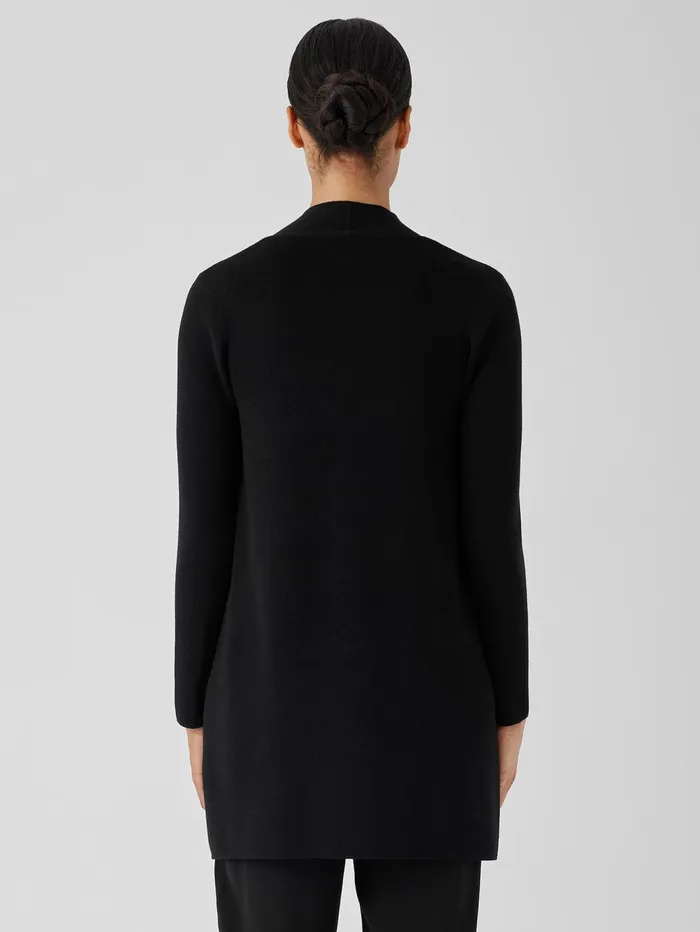 Sweaters and Cardigans Women Eileen Fisher Fine MerinoCardigan In Regenerative Wool Black