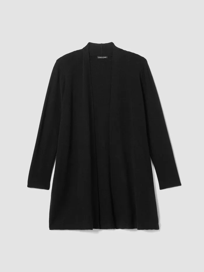 Sweaters and Cardigans Women Eileen Fisher Fine MerinoCardigan In Regenerative Wool Black