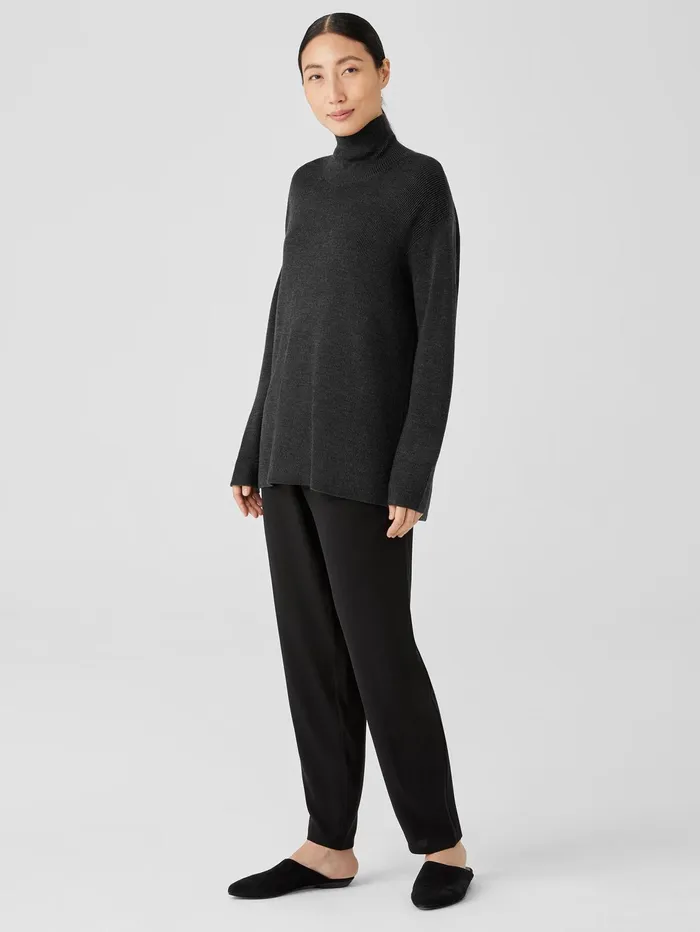 Sweaters and Cardigans Women Eileen Fisher Merino Turtleneck Top Charcoal