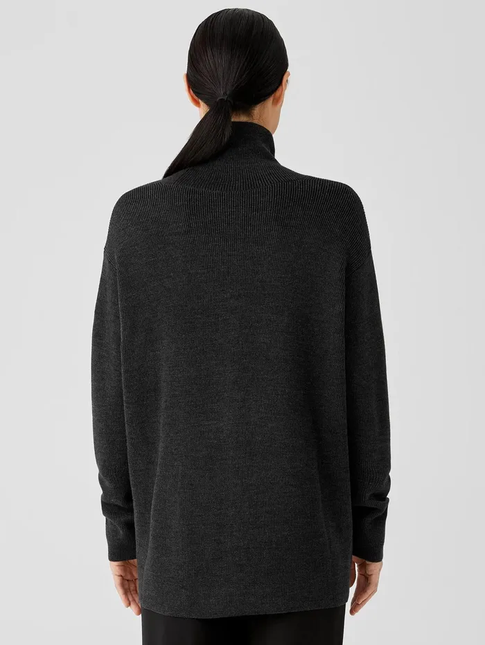 Sweaters and Cardigans Women Eileen Fisher Merino Turtleneck Top Charcoal