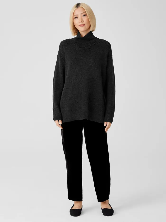 Sweaters and Cardigans Women Eileen Fisher Merino Turtleneck Top Charcoal