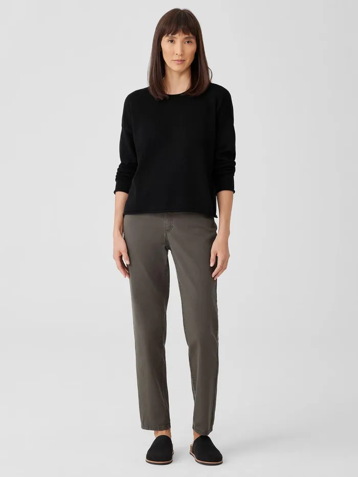 Sweaters and Cardigans Women Eileen Fisher Peruvian Cotton Blend Crew Neck Top Black
