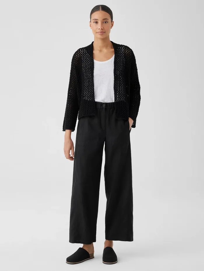 Sweaters and Cardigans Women Eileen Fisher Peruvian Organic Cotton BoucleHigh Collar Cardigan Black