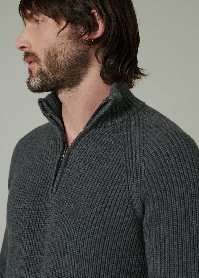 Sweaters Hoodies Men Joe8217s Jeans ARCHIE QUARTER ZIP SWEATER Charcoal