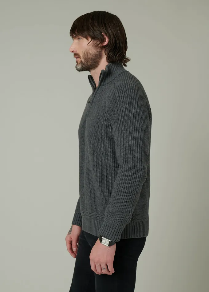 Sweaters Hoodies Men Joe8217s Jeans ARCHIE QUARTER ZIP SWEATER Charcoal