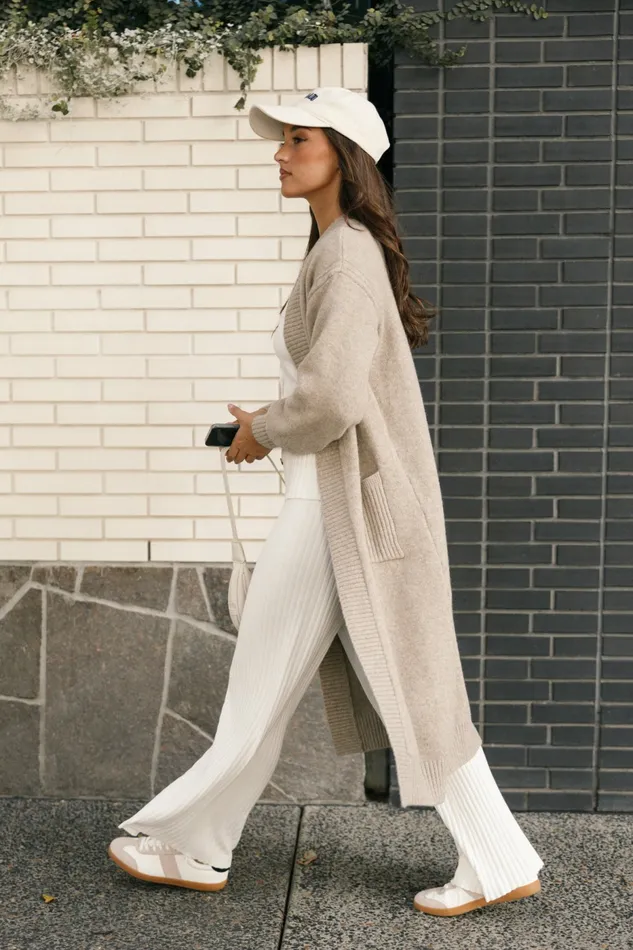 Sweaters Nicolette Open Front Long Cardigan Latte Petal and Pup Women