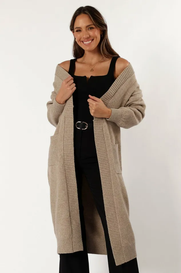 Sweaters Nicolette Open Front Long Cardigan Latte Petal and Pup Women