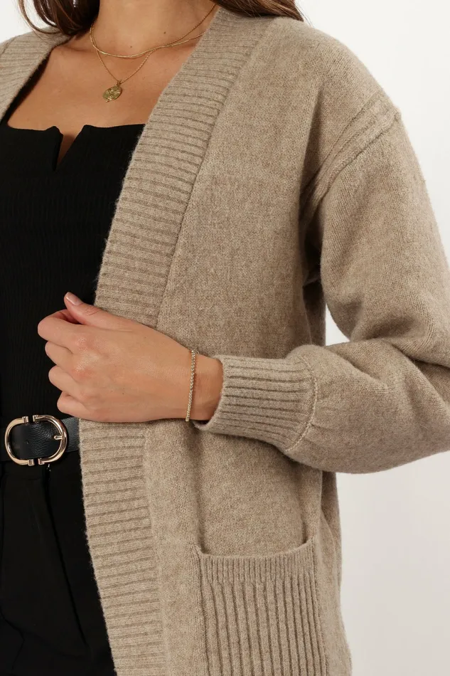 Sweaters Nicolette Open Front Long Cardigan Latte Petal and Pup Women