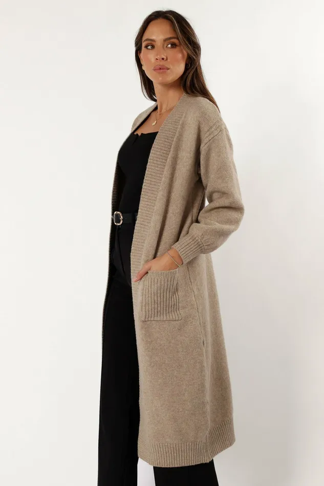 Sweaters Nicolette Open Front Long Cardigan Latte Petal and Pup Women