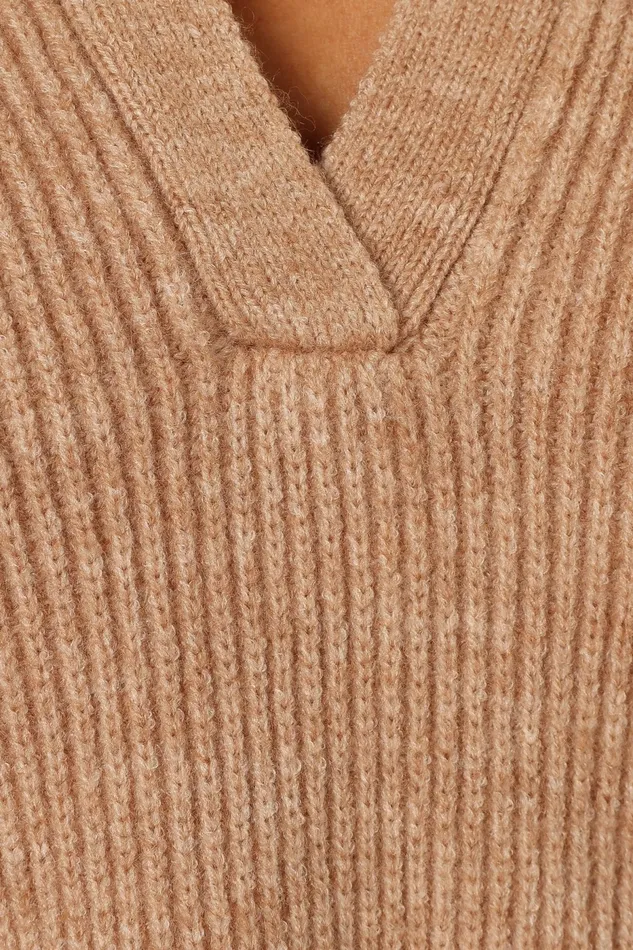Sweaters Petal and Pup Women Zala Vneck Collar Knit Sweater Mocha