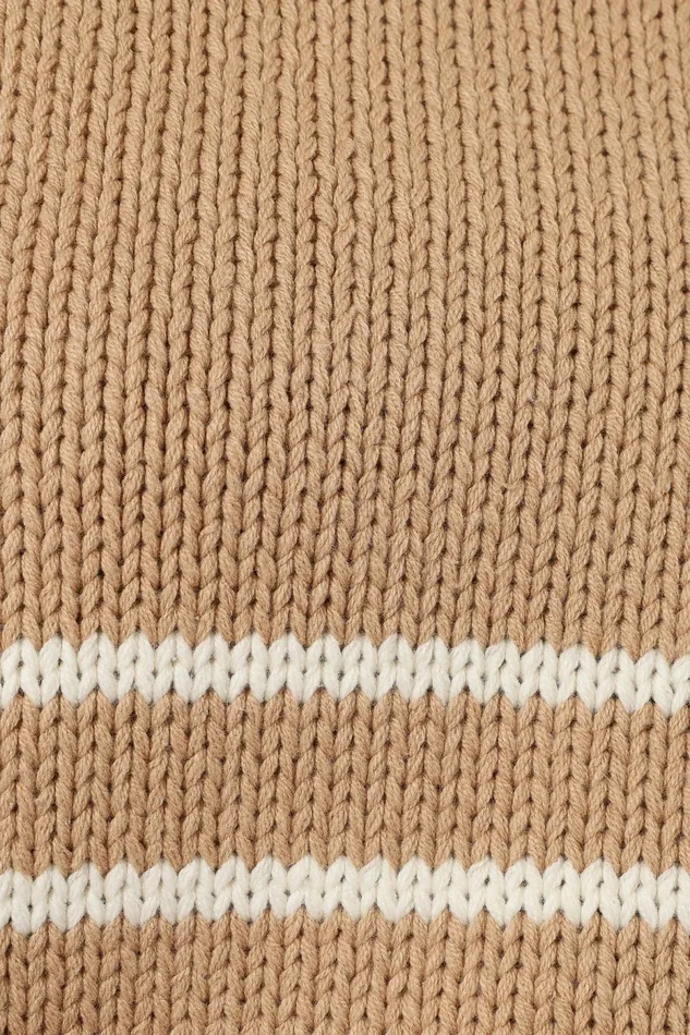 Sweaters Tenzie Stripe Knit Sweater Mocha Cream 8211 Petal and Pup Women