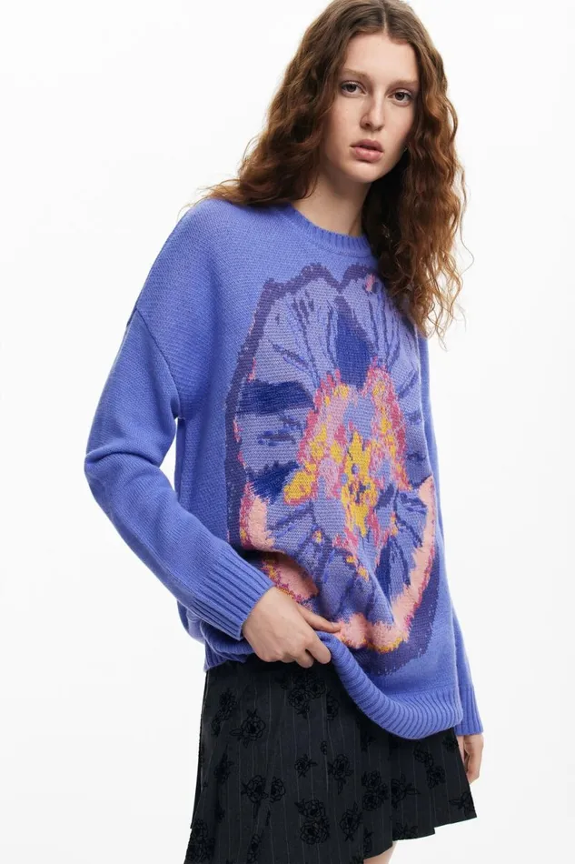 Sweaters Women Desigual M Christian Lacroix Thought Sweater Red