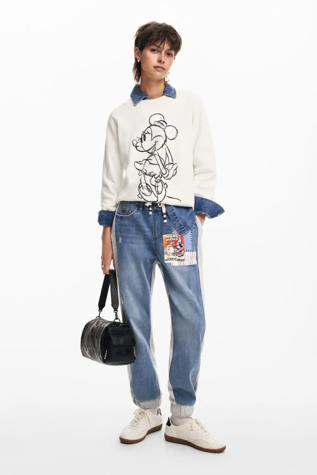 Sweaters Women Desigual Minnie Mouse Sweater White