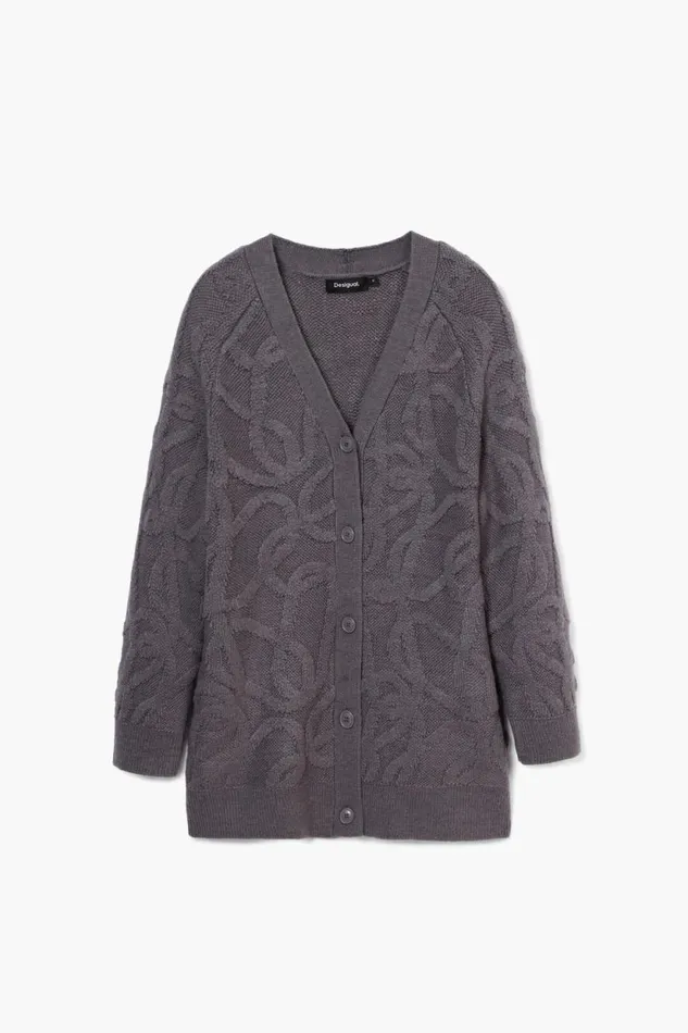 Sweaters Women Desigual Oversized Knit Cardigan Black
