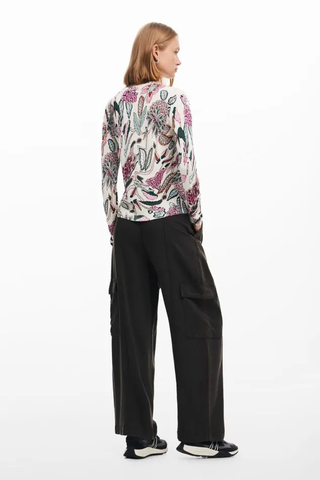 Sweaters Women Desigual Sweater With Floral Details White