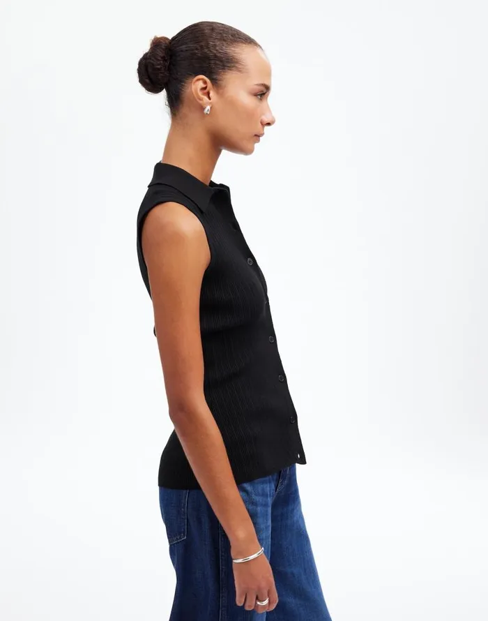 Sweaters Women Madewell The Signature Knit ButtonFront Vest Abyss