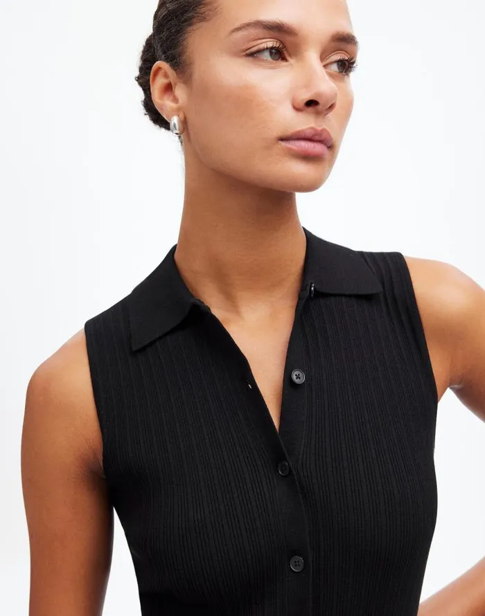 Sweaters Women Madewell The Signature Knit ButtonFront Vest Abyss