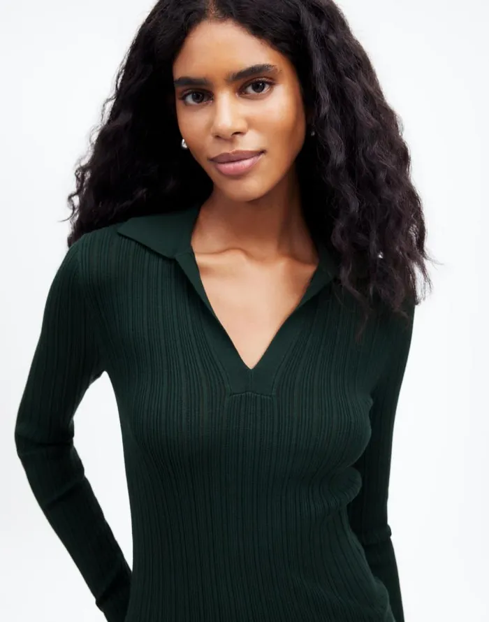 Sweaters Women Madewell The Signature Knit JohnnyCollar Sweater Luxury Forest