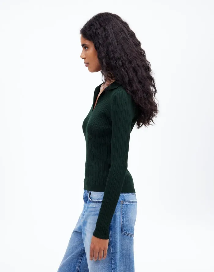 Sweaters Women Madewell The Signature Knit JohnnyCollar Sweater Luxury Forest
