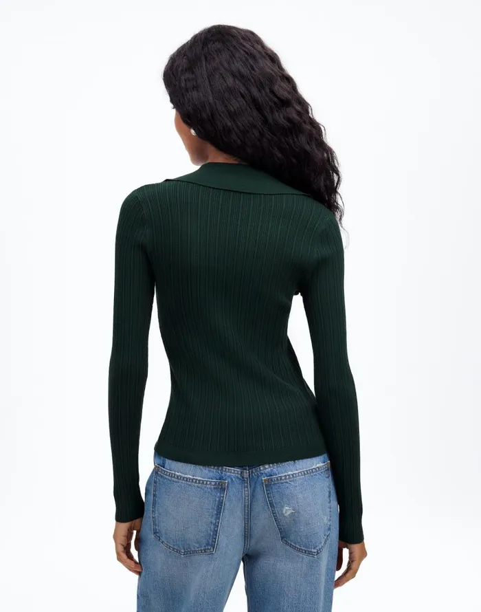 Sweaters Women Madewell The Signature Knit JohnnyCollar Sweater Luxury Forest