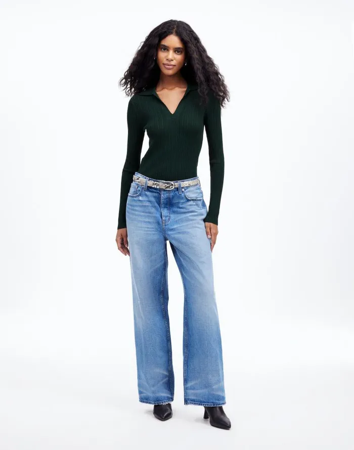 Sweaters Women Madewell The Signature Knit JohnnyCollar Sweater Luxury Forest
