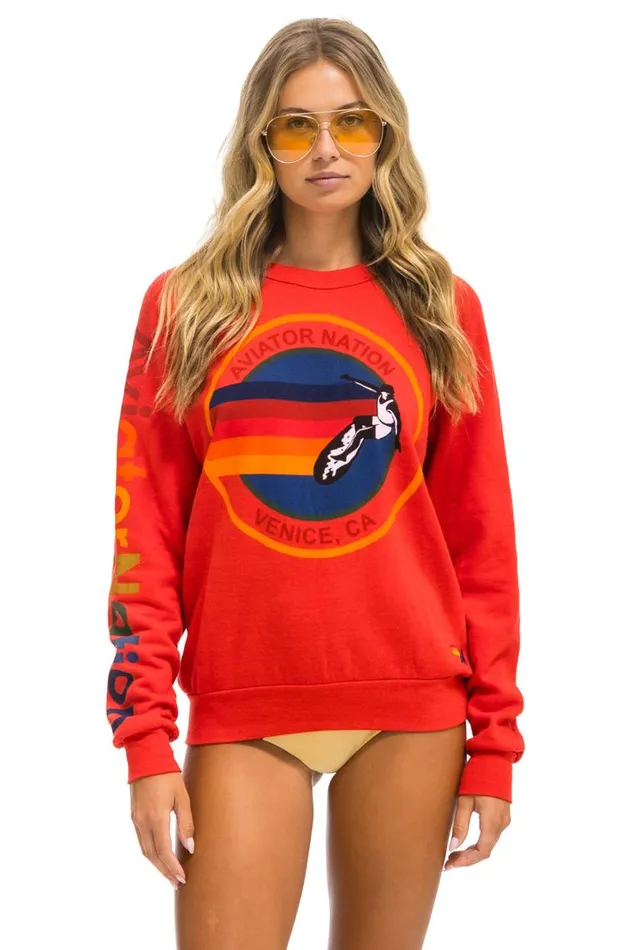 Sweatshirt 8211 Red WomenMen Aviator Nation Sweatshirts