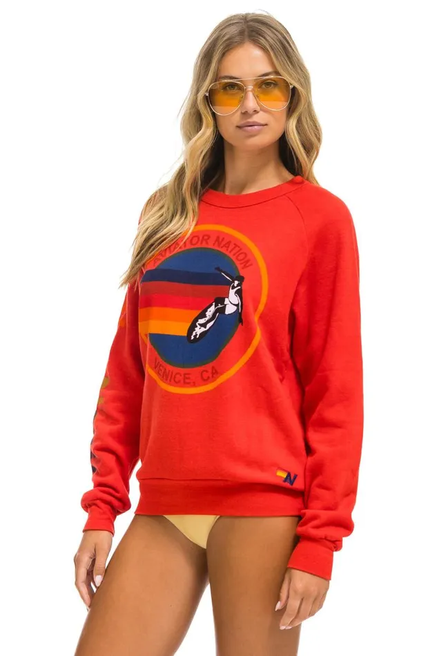 Sweatshirt 8211 Red WomenMen Aviator Nation Sweatshirts