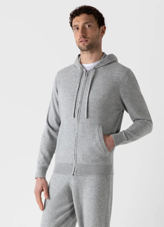 Sweatshirts and Sweatpants Cashmere Zip Hoodie Grey Melange ussunspel Men Sweatshirts and Sweatpants Cashmere Zip Hoodie Grey Melange ussunspel Men