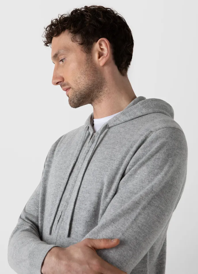 Sweatshirts and Sweatpants Cashmere Zip Hoodie Grey Melange ussunspel Men Sweatshirts and Sweatpants Cashmere Zip Hoodie Grey Melange ussunspel Men
