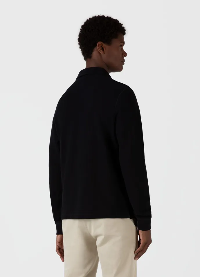Sweatshirts and Sweatpants ussunspel Men Loopback Polo Sweatshirt Black Sweatshirts and Sweatpants ussunspel Men Loopback Polo Sweatshirt Black