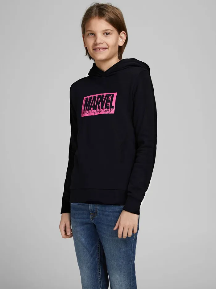 Sweatshirts JACK and JONES Junior BOYS MARVEL HOODIE Black Black Gift for Friend Sweatshirts JACK and JONES Junior BOYS MARVEL HOODIE Black Black Gift for Friend