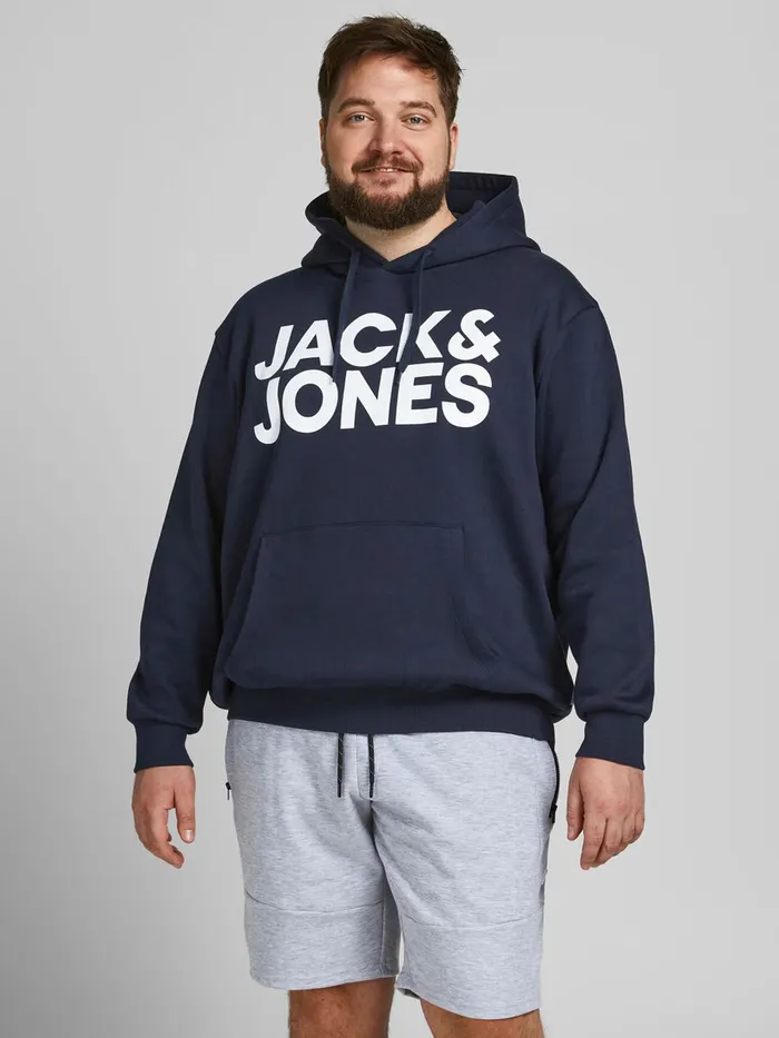 Sweatshirts JACK and JONES Mens 2PACK LOGO SWEAT PLUS SIZE HOODIE Black Black Gift Ideas Sweatshirts JACK and JONES Mens 2PACK LOGO SWEAT PLUS SIZE HOODIE Black Black Gift Ideas