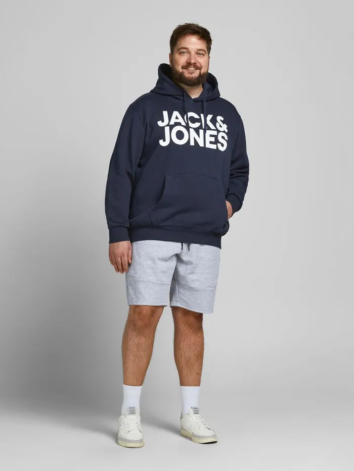 Sweatshirts JACK and JONES Mens 2PACK LOGO SWEAT PLUS SIZE HOODIE Black Black Gift Ideas