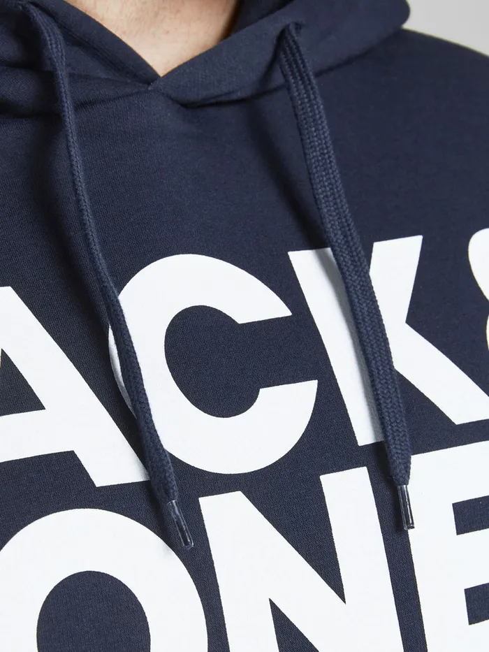 Sweatshirts JACK and JONES Mens 2PACK LOGO SWEAT PLUS SIZE HOODIE Black Black Gift Ideas