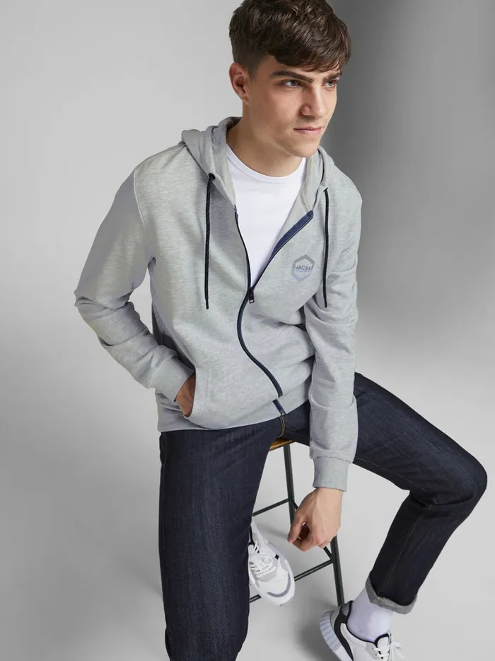 Sweatshirts JACK and JONES Mens 2PACK ZIPPED HOODIE Grey Navy Blazer Gift 4 You