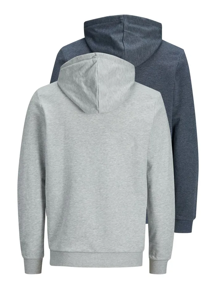 Sweatshirts JACK and JONES Mens 2PACK ZIPPED HOODIE Grey Navy Blazer Gift 4 You