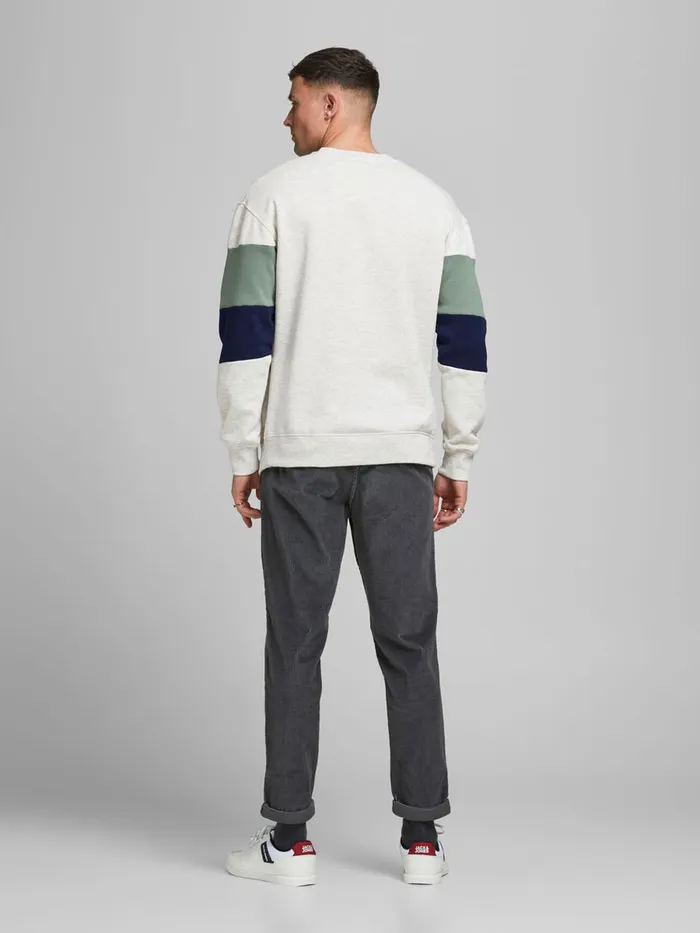 Sweatshirts JACK and JONES Mens COLOUR BLOCK SWEATSHIRT White White Melange Near Me