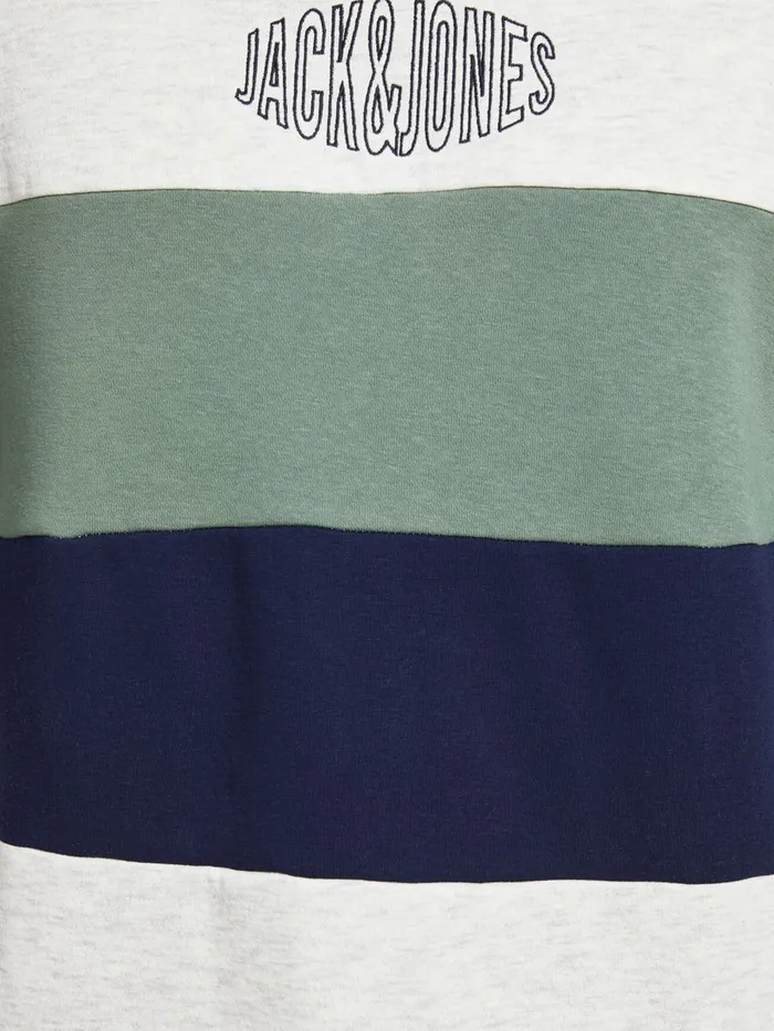 Sweatshirts JACK and JONES Mens COLOUR BLOCK SWEATSHIRT White White Melange Near Me