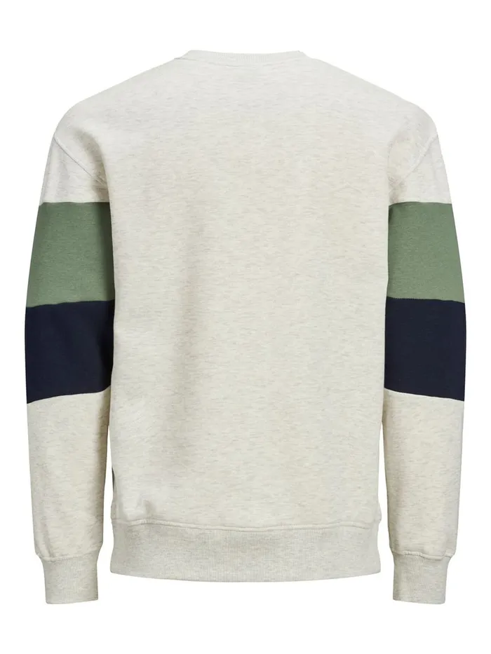 Sweatshirts JACK and JONES Mens COLOUR BLOCK SWEATSHIRT White White Melange Near Me