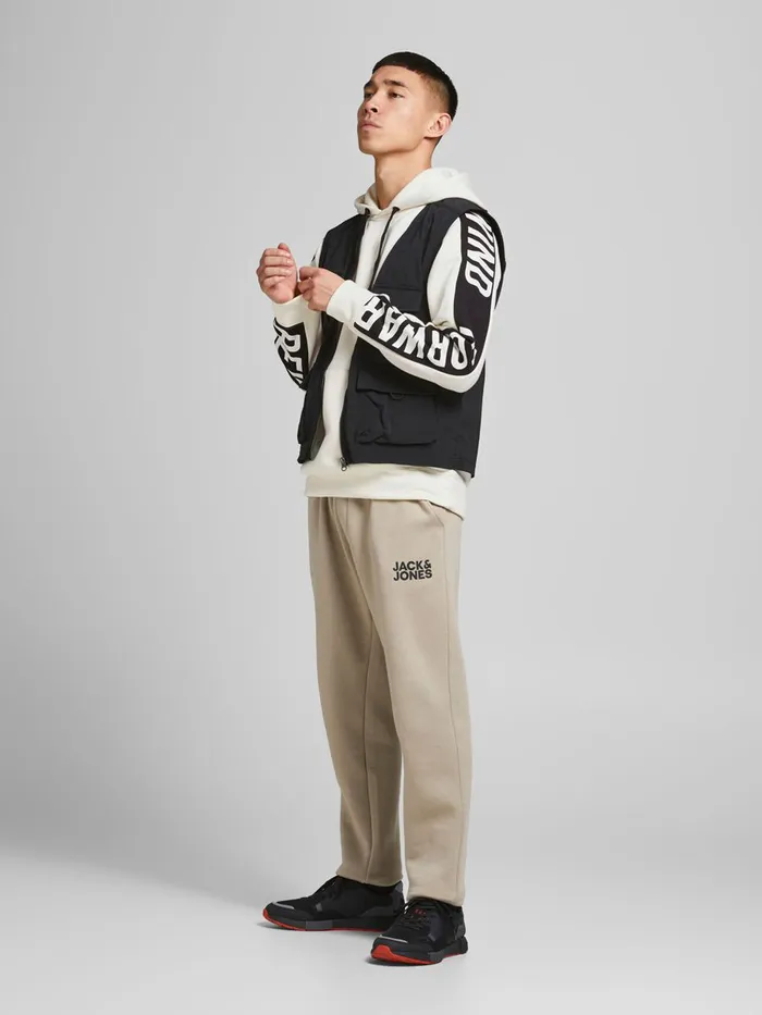 Sweatshirts JACK and JONES Mens CONTRAST HOODIE White Cloud Dancer Cheap On Sale