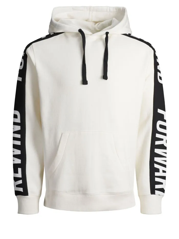 Sweatshirts JACK and JONES Mens CONTRAST HOODIE White Cloud Dancer Cheap On Sale