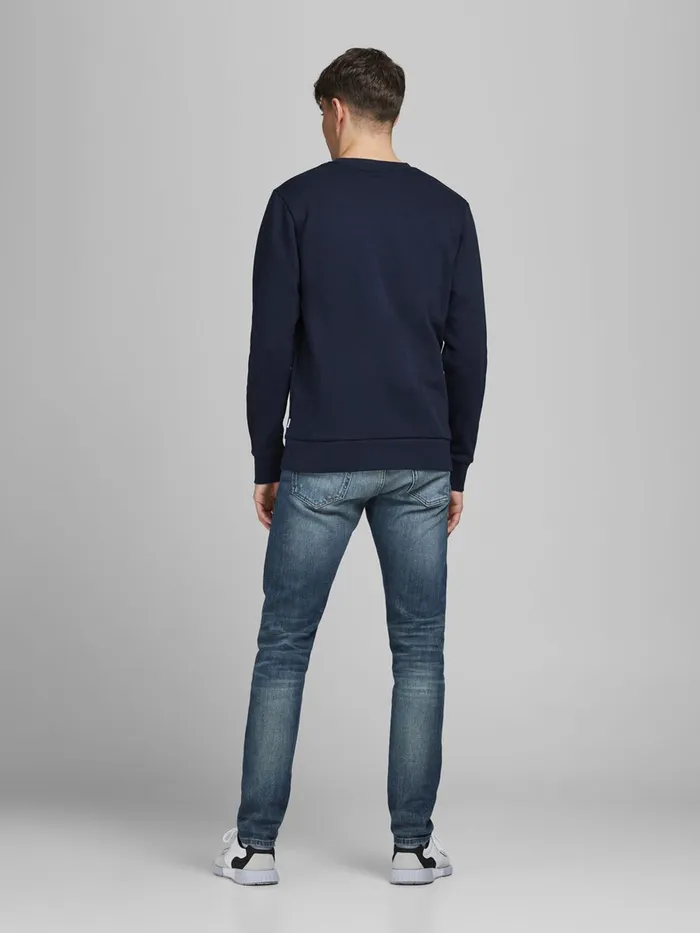 Sweatshirts JACK and JONES Mens CREW NECK SWEATSHIRT Blue Navy Blazer Gift for Friend