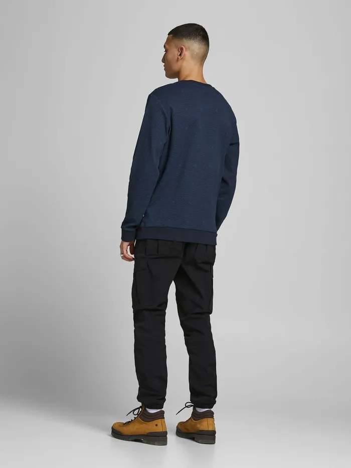 Sweatshirts JACK and JONES Mens INTERLOCK ALLOVER PRINT SWEATSHIRT Blue Sky Captain Gift Ideas