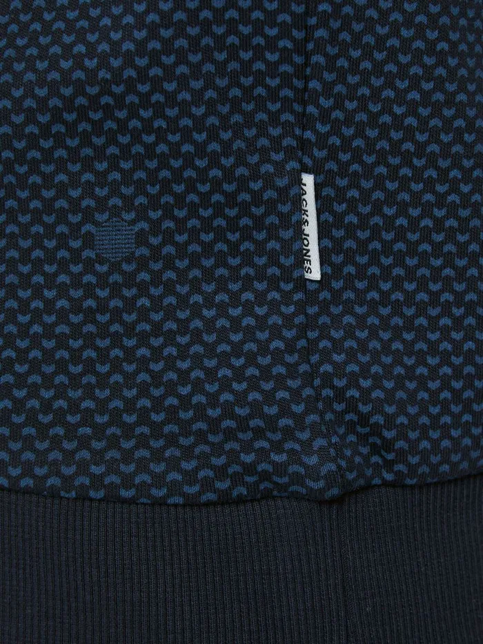Sweatshirts JACK and JONES Mens INTERLOCK ALLOVER PRINT SWEATSHIRT Blue Sky Captain Gift Ideas