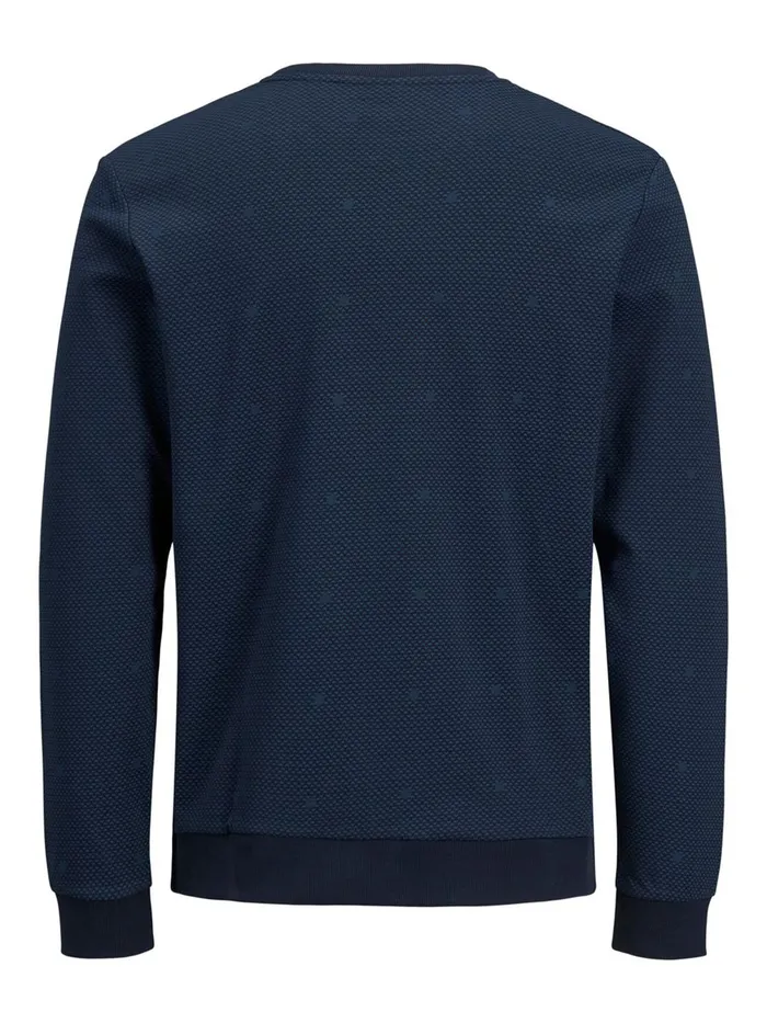 Sweatshirts JACK and JONES Mens INTERLOCK ALLOVER PRINT SWEATSHIRT Blue Sky Captain Gift Ideas