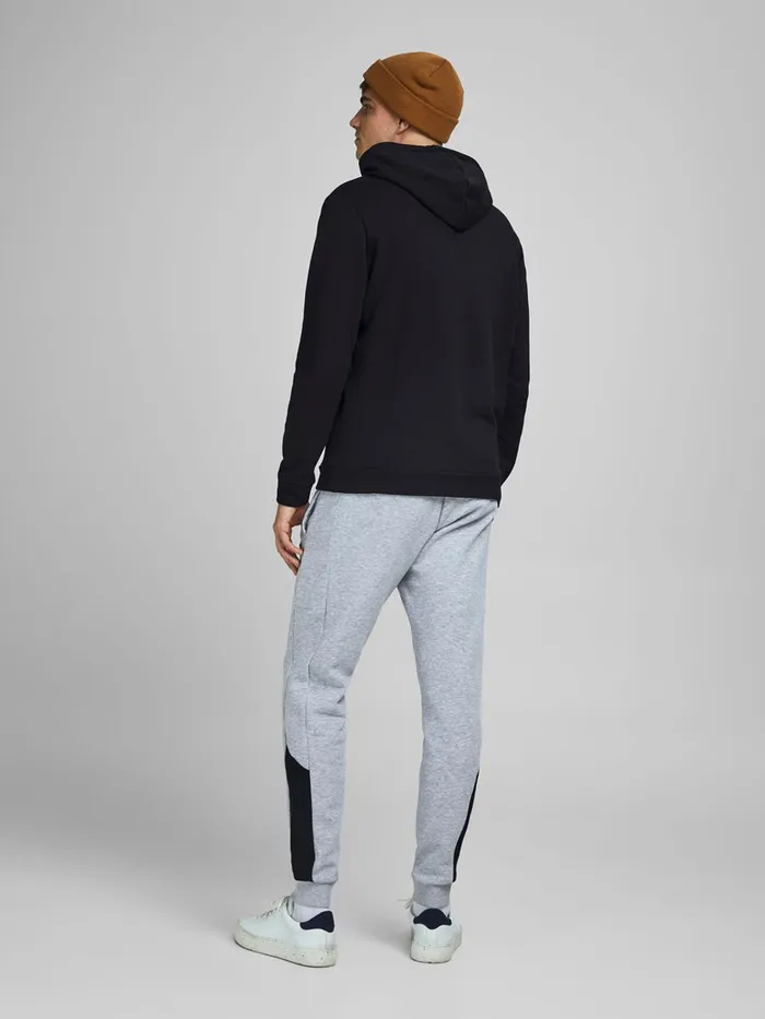 Sweatshirts JACK and JONES Mens LOGO HOODIE Black Black Popular
