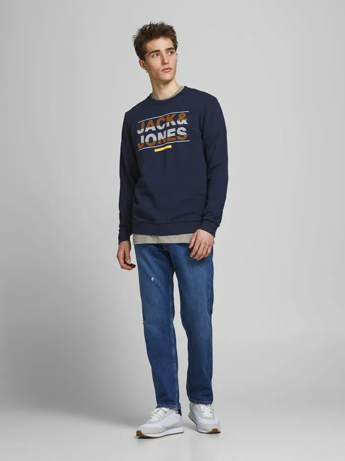 Sweatshirts JACK and JONES Mens LOGO SWEATSHIRT Blue Navy Blazer Gift 4 You