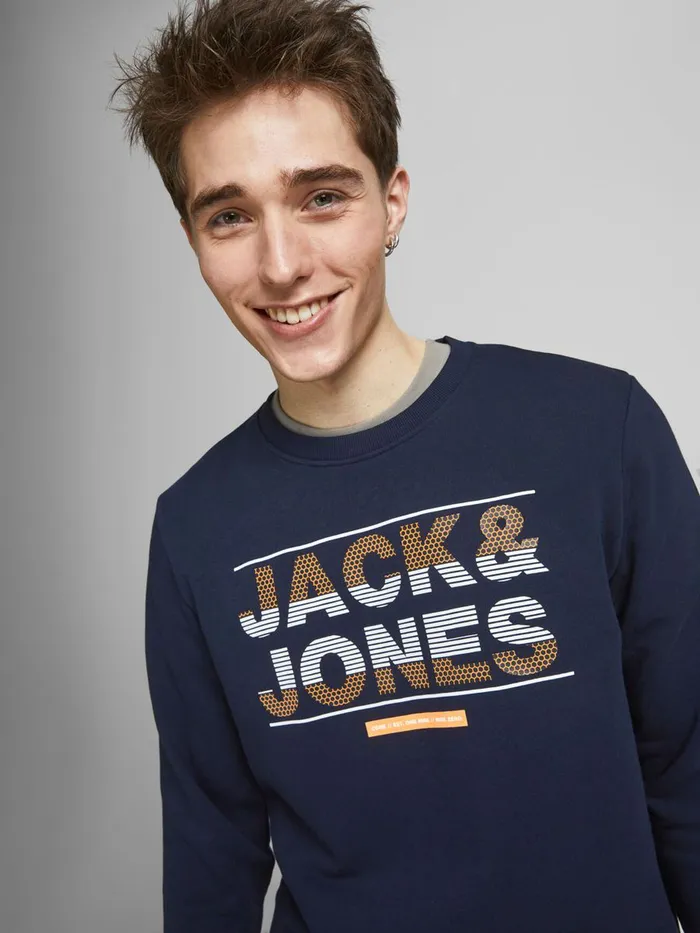 Sweatshirts JACK and JONES Mens LOGO SWEATSHIRT Blue Navy Blazer Gift 4 You