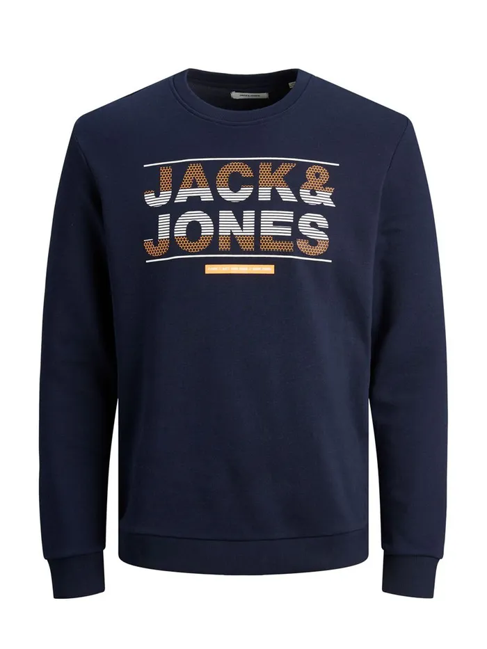 Sweatshirts JACK and JONES Mens LOGO SWEATSHIRT Blue Navy Blazer Gift 4 You